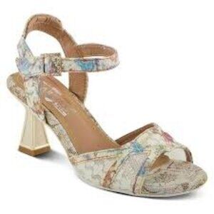 L'Artiste by Spring Step Chatel Beige Multi Leather Sandal Size 39 US 8.5